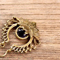 インドの伝統　天然石のロータスピアス - サブ4