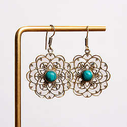 インドの伝統　天然石のマンダラピアス - サブ2