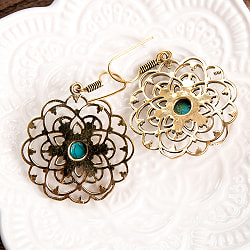 インドの伝統　天然石のマンダラピアス - サブ4