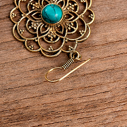 インドの伝統　天然石のマンダラピアス - サブ5