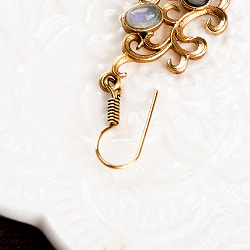 インドの伝統　天然石のアラベスクピアス - サブ5