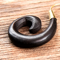 インドの木製トライバルピアス　螺旋 - サブ4