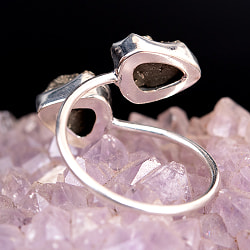 【安心のフリーサイズ】天然石パイライトのリング - サブ4