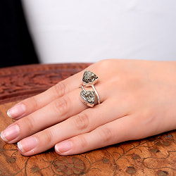 【安心のフリーサイズ】天然石パイライトのリング - サブ5