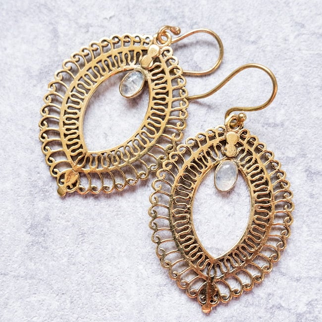 インド伝統模樣のゴールデンピアス(パワーストーン付)の選択用写真