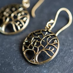 小さめのサイズが可愛い ゴールドピアス - 生命の樹 Tree of Life ツリー・オブ・ライフ - サブ3