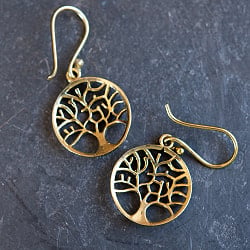 小さめのサイズが可愛い ゴールドピアス - 生命の樹 Tree of Life ツリー・オブ・ライフ - サブ4