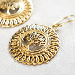 インド伝統デザイン ゴールドピアス - ツリー・オブ・ライフ - サブ2