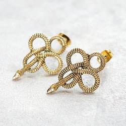 インド伝統デザイン ゴールドフックピアス - 結びスネーク - サブ2