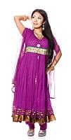 パンジャビ・ドレス3点セット - 赤紫の商品写真