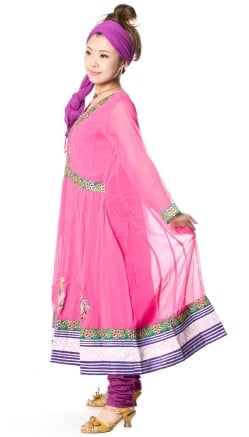 パンジャビ・ドレス3点セット - ピンク - サブ2