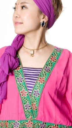 パンジャビ・ドレス3点セット - ピンク - サブ4