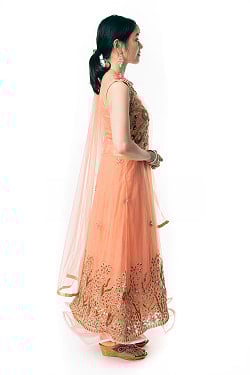 【※胸肩回りタイトです】インドのゴージャスパンジャビ・ドレスセット - サブ3