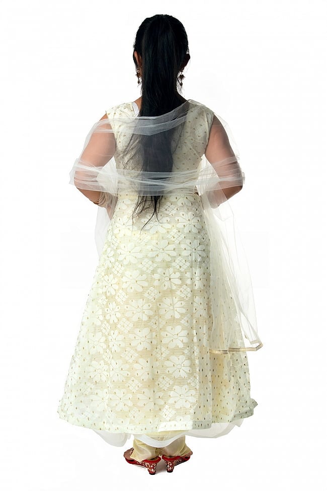 【※胸肩回りタイトです】インドのゴージャスパンジャビ・ドレスセット 4 - 違う角度から見てみました。