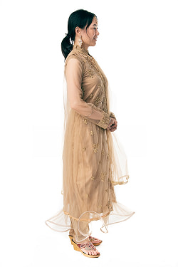 【※胸肩回りタイトです】インドのゴージャスパンジャビ・ドレスセット - サブ3