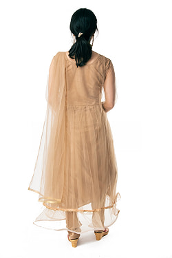 【※胸肩回りタイトです】インドのゴージャスパンジャビ・ドレスセット - サブ4