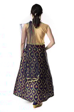 【※胸肩回りタイトです】インドのゴージャスパンジャビ・ドレスセット - サブ4