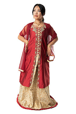 【※胸回りタイトです・返品不可】インドのゴージャスパンジャビ・ドレスセットの商品写真