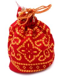 インドのマチ付きミニ巾着[6個セット]の商品写真