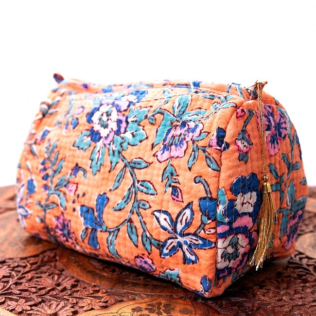 かわいいボタニカル柄の木版染め 大きめポーチ【9色展開】の選択用写真