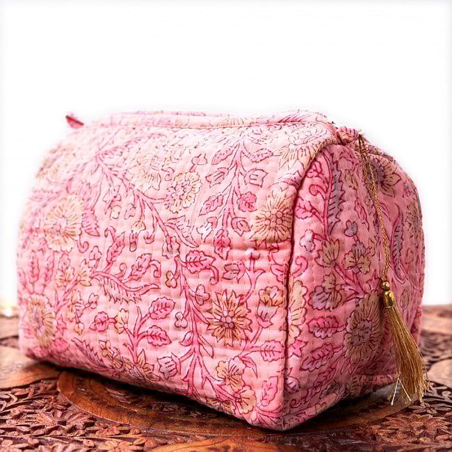 かわいいボタニカル柄の木版染め 大きめポーチ【9色展開】の選択用写真