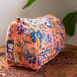 かわいいボタニカル柄の木版染め 大きめポーチ【9色展開】 - サブ4