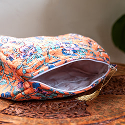 かわいいボタニカル柄の木版染め 大きめポーチ【9色展開】 - サブ5