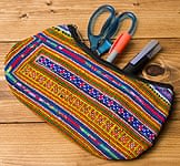 モン族の伝統刺繍小物入れ＆ペンケース[古布&クロスステッチ]の商品写真