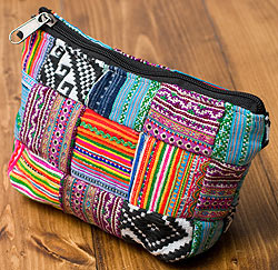 モン族のサブバッグ&小物入れ[幅:約22cm パッチワーク] - サブ3