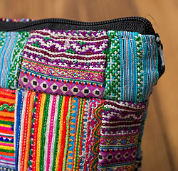 モン族のサブバッグ&小物入れ[幅:約22cm パッチワーク] - サブ5