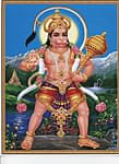 〔約30cm×約23.3cm〕インドのヒンドゥー神様ポスター - ハヌマーンの商品写真