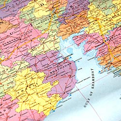 グジャラートの地図 - 教育ポスター - サブ2