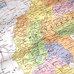 チャッティースガル州の地図 - 教育ポスター - サブ2