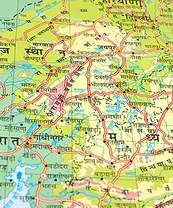 インドの地図(ヒンディ語) - 教育ポスター - サブ2