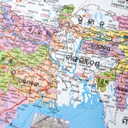 インド全土地図(オリヤー語) - インドの教育ポスター - サブ2