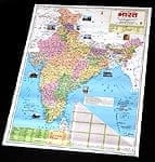 インドの地図(ヒンディー語) - 教育ポスター