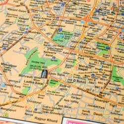 デリーの地図 - 教育ポスター - サブ3