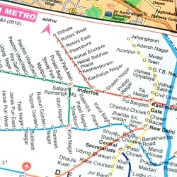 デリーの地図 - 教育ポスター - サブ4