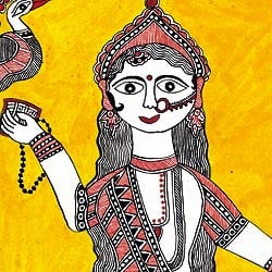 ミティラー画のポスター - インドの女性 - サブ2