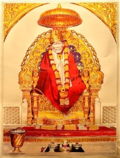 【お得3枚セット】インドのヒンドゥー神様ゴールドポスター〔約40cm×約30cm〕の写真