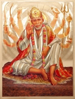 【お得3枚セット】インドのヒンドゥー神様ゴールドポスター〔約40cm×約30cm〕の写真