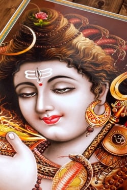 〔約70.5cm×約50cm〕大判インドのヒンドゥー神様ポスター - シヴァ神 - サブ2