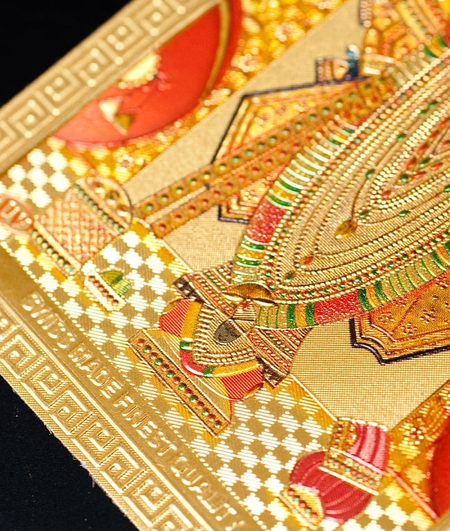 〔約6cm×約8.5cm〕インドのヒンドゥー神様ゴールドお守りカード ステッカー - バラジ 願いの神様 3 - 別の角度からの写真です