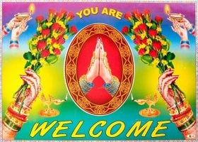 インドの大判ウェルカムポスター 【ナマステ】