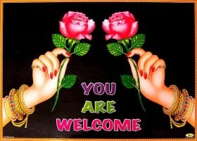 インドの大判ウェルカムポスター 【バラ】