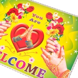 インドの大判ウェルカムポスター 【ナマステハート】 - サブ2