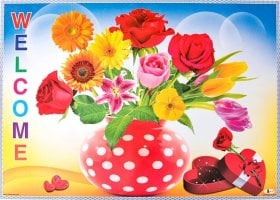 インドの大判ウェルカムポスター 【花瓶】