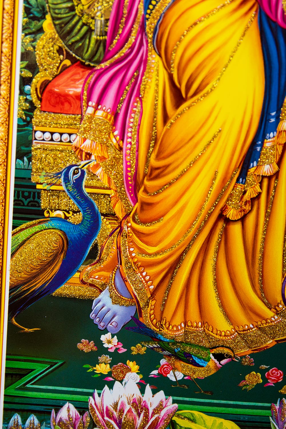 約30cm×約40cm〕輝くラメ入りインドのヒンドゥー神様ポスター ラーダ・クリシュナ の通販