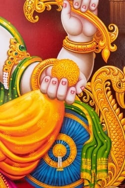 〔約70.5cm×約50cm〕インドのヒンドゥー神様ポスター −ガネーシャ - サブ3