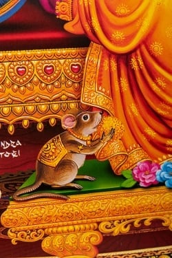 〔約70.5cm×約50cm〕インドのヒンドゥー神様ポスター −ガネーシャ - サブ4